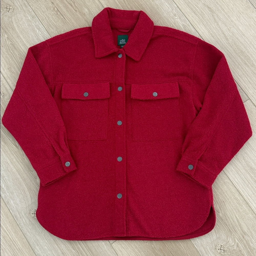 Wild Fable Red Snap Button-Up Jacket Shacket